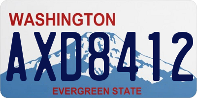 WA license plate AXD8412