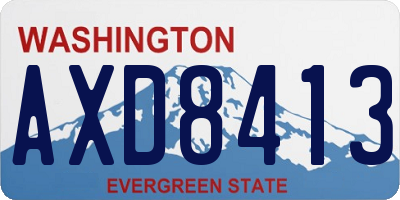 WA license plate AXD8413