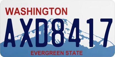 WA license plate AXD8417