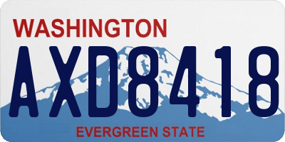 WA license plate AXD8418