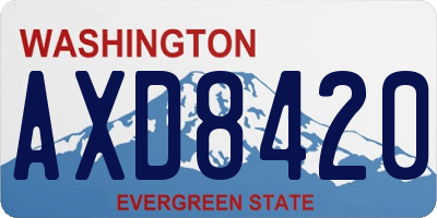WA license plate AXD8420
