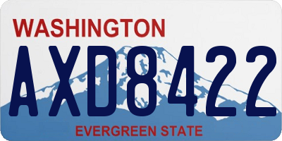 WA license plate AXD8422