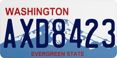 WA license plate AXD8423