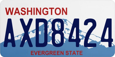 WA license plate AXD8424