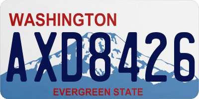 WA license plate AXD8426