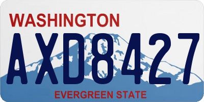 WA license plate AXD8427