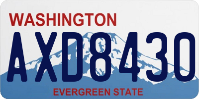 WA license plate AXD8430