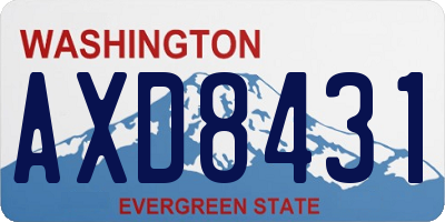 WA license plate AXD8431