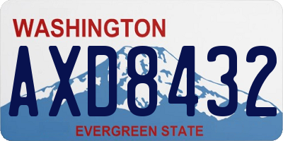 WA license plate AXD8432