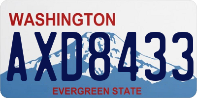 WA license plate AXD8433