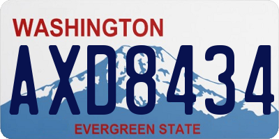 WA license plate AXD8434