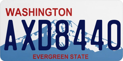 WA license plate AXD8440