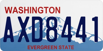 WA license plate AXD8441