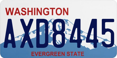 WA license plate AXD8445