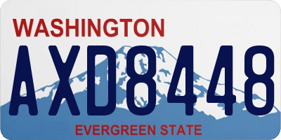 WA license plate AXD8448