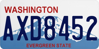 WA license plate AXD8452