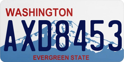 WA license plate AXD8453