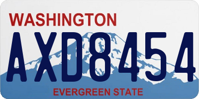 WA license plate AXD8454