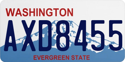 WA license plate AXD8455