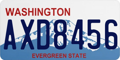 WA license plate AXD8456