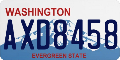 WA license plate AXD8458