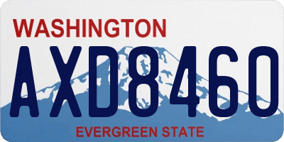 WA license plate AXD8460