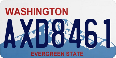 WA license plate AXD8461