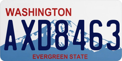 WA license plate AXD8463