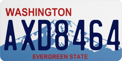 WA license plate AXD8464