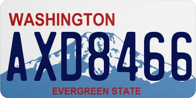 WA license plate AXD8466