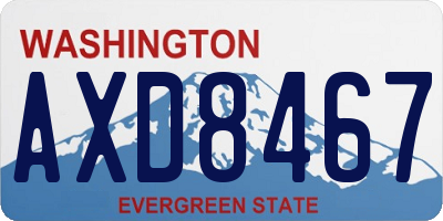 WA license plate AXD8467