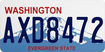 WA license plate AXD8472