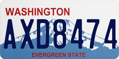 WA license plate AXD8474
