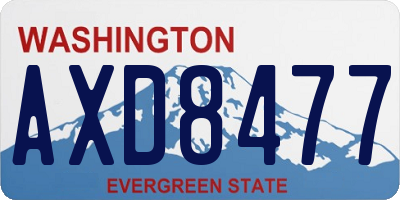 WA license plate AXD8477