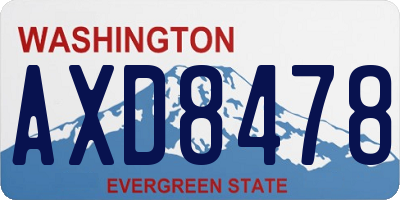 WA license plate AXD8478