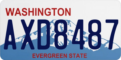 WA license plate AXD8487