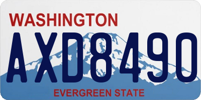 WA license plate AXD8490