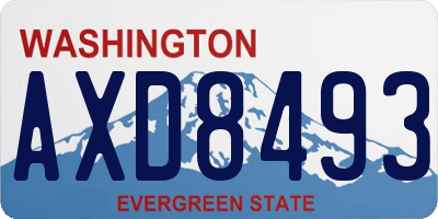 WA license plate AXD8493