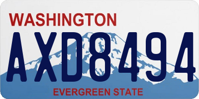 WA license plate AXD8494