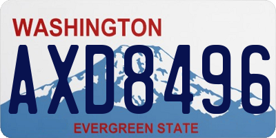 WA license plate AXD8496