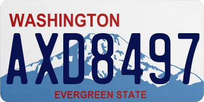 WA license plate AXD8497