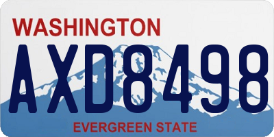 WA license plate AXD8498