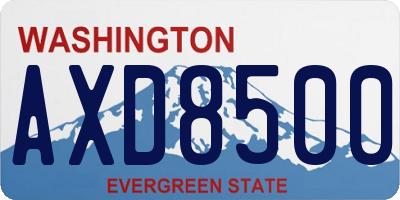 WA license plate AXD8500