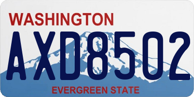 WA license plate AXD8502