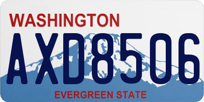 WA license plate AXD8506