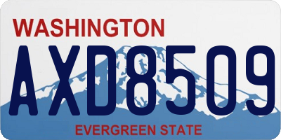 WA license plate AXD8509