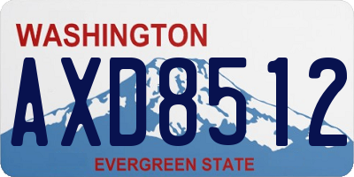 WA license plate AXD8512