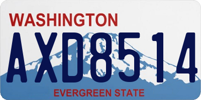 WA license plate AXD8514