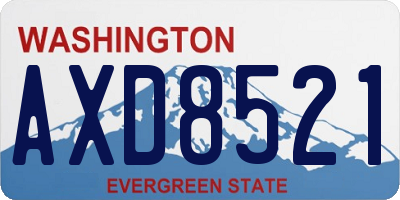 WA license plate AXD8521