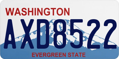 WA license plate AXD8522
